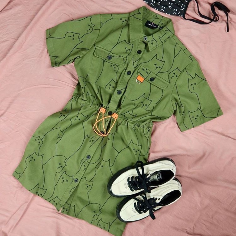 Lazy Oaf Cat Shirt Dress